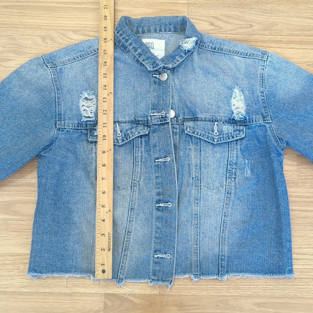 Bob Marley Frayed  Jean Jacket upcycled one of a kind Small - Picture 4 of 5